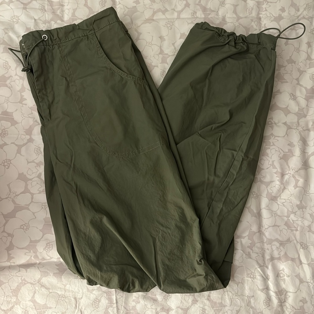 army green parachute pants